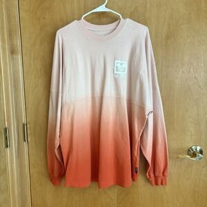 Walt Disney World Spirit‎ Jersey Size Large Coral Ombre 2 Tone Long Sleeve Shirt
